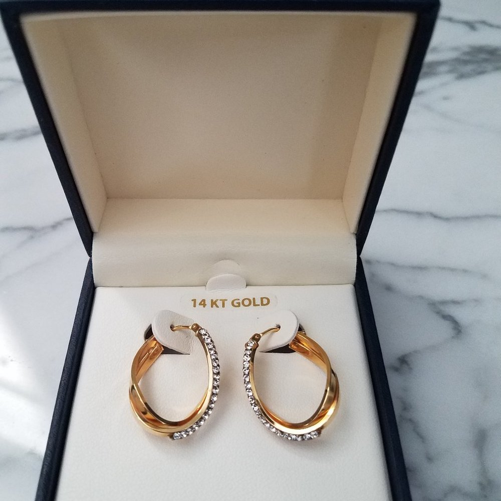 14K Gold Cubic Zirconia Earrings